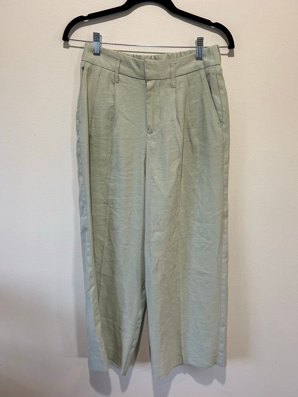A New Day mint green wide leg cropped pant size 0 work office classic preppy